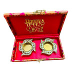 Set of 2 Diyas in Gift Box with Happy Diwali Cutout