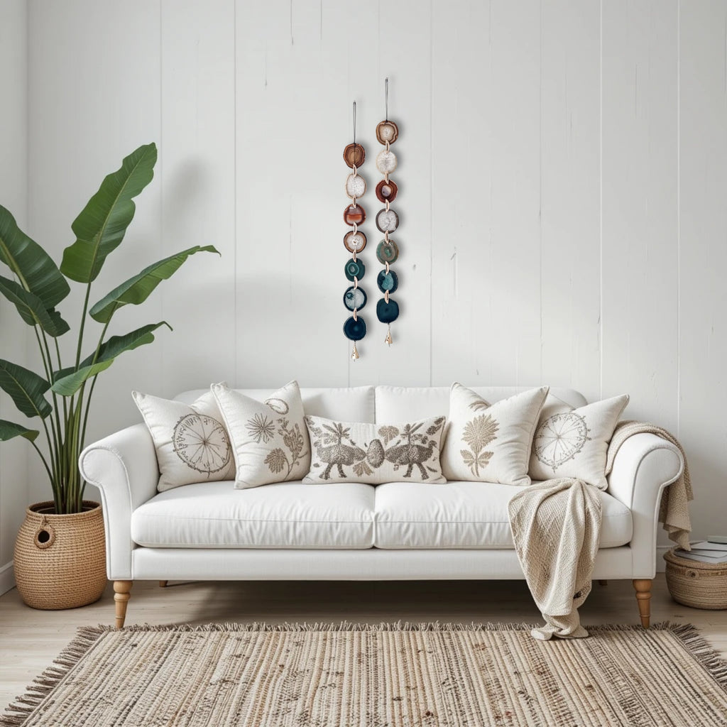 Natural Agate x Bell Garland Wall Hanging
