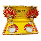 Lotus Theme Shubh Labh & Diya Combo