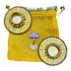Round Mirror Work and Ghungroo T-Light Holder with Polti