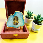Ganesha on Agate with Stand & Suede Gift Box - Premium Gift for Any Occasion