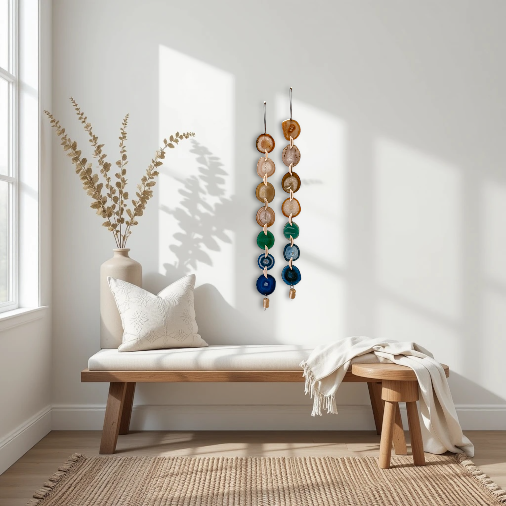 Natural Agate x Bell Garland Wall Hanging