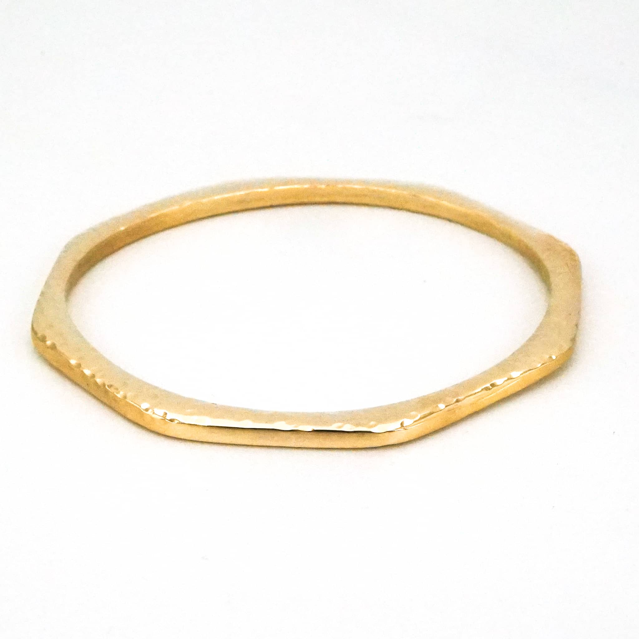 Pia Brass Hand-Hammered Stackable Bangle for Women