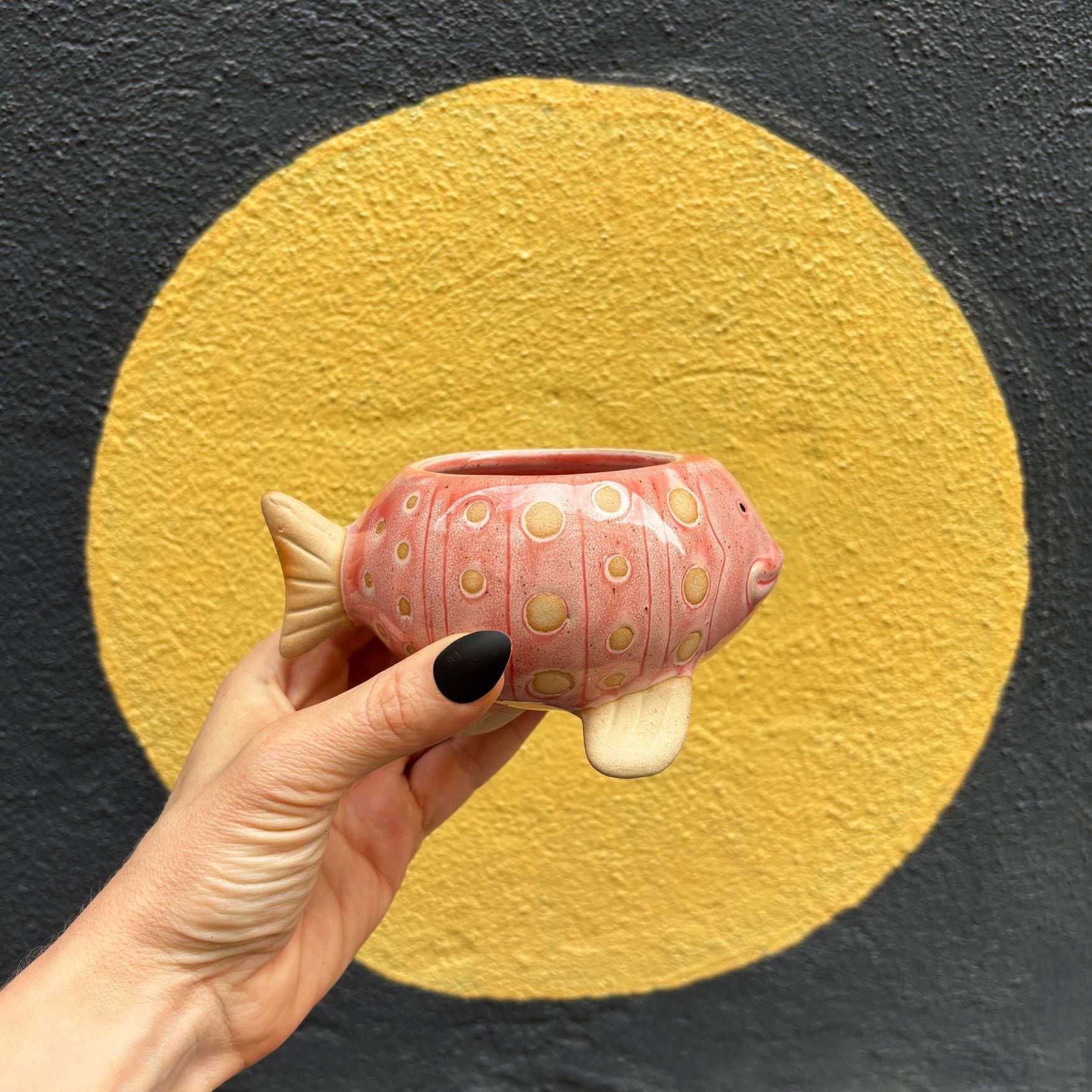 Pink Fish Mini Planter Pot | Tropical Shaped Fish Pot | 5" x 3"