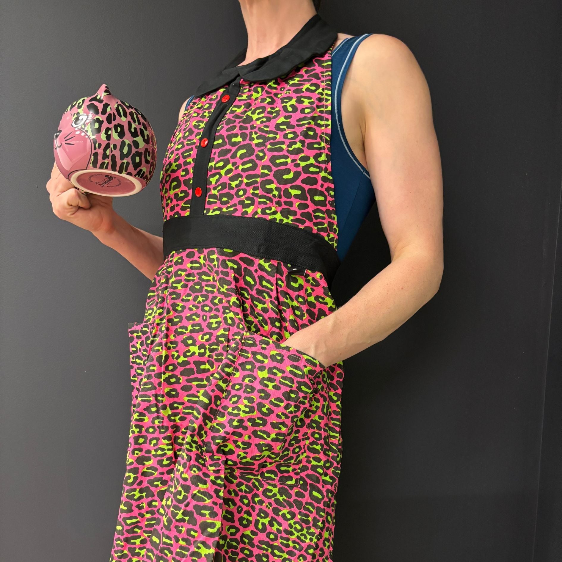 Pink Leopard Apron | Cooking Baking Cotton Kitchen Tools Essentials | Gift for Her