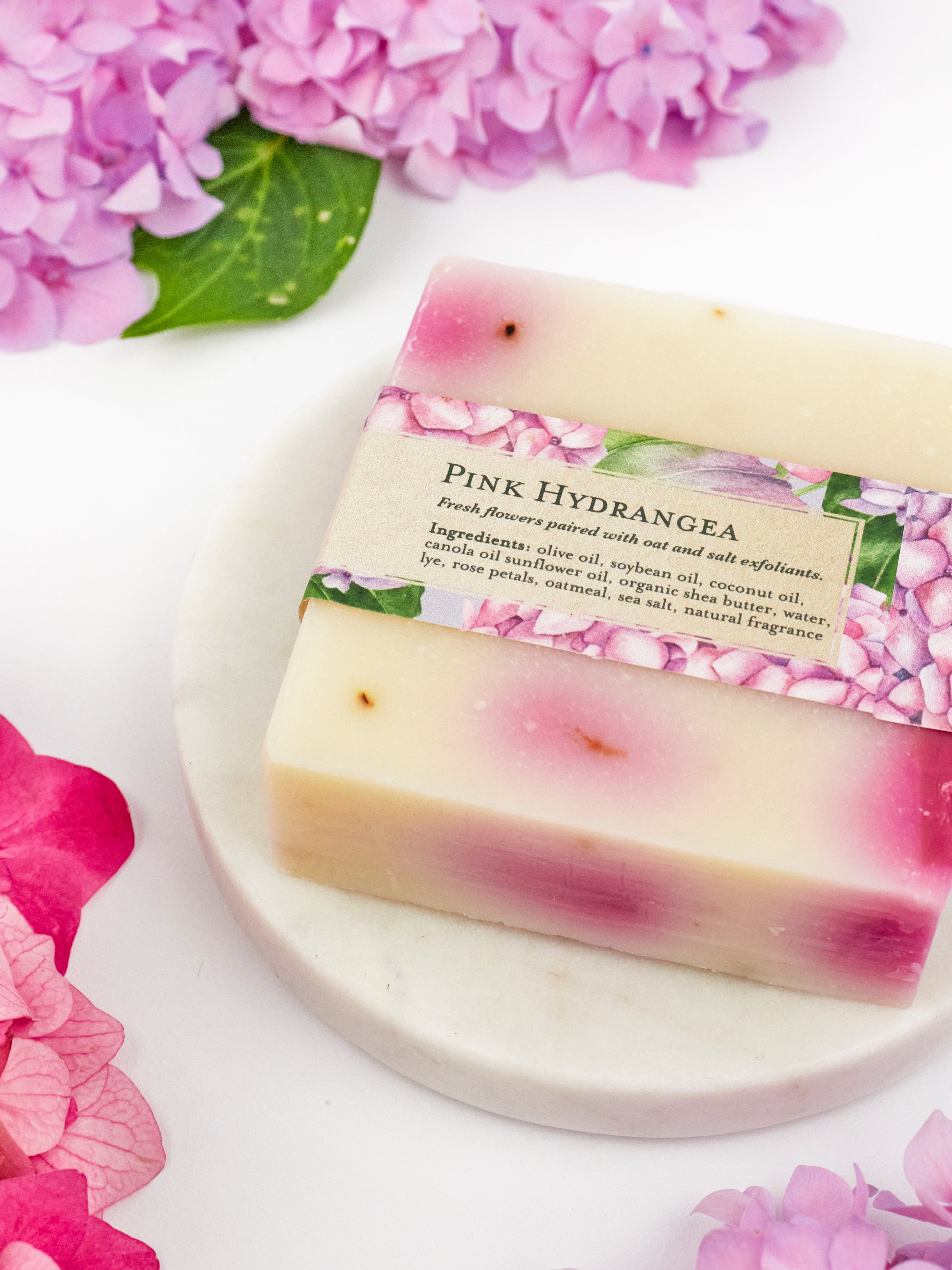 Pink Hydrangea Soap Scrub Bar