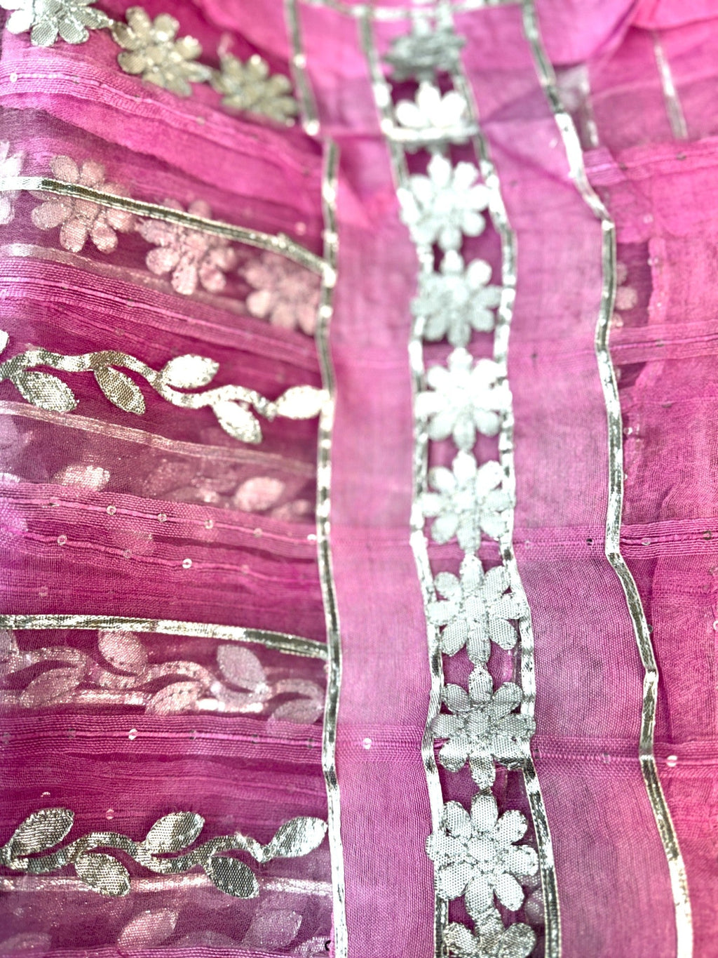 Dupatta with Silver Gota Work