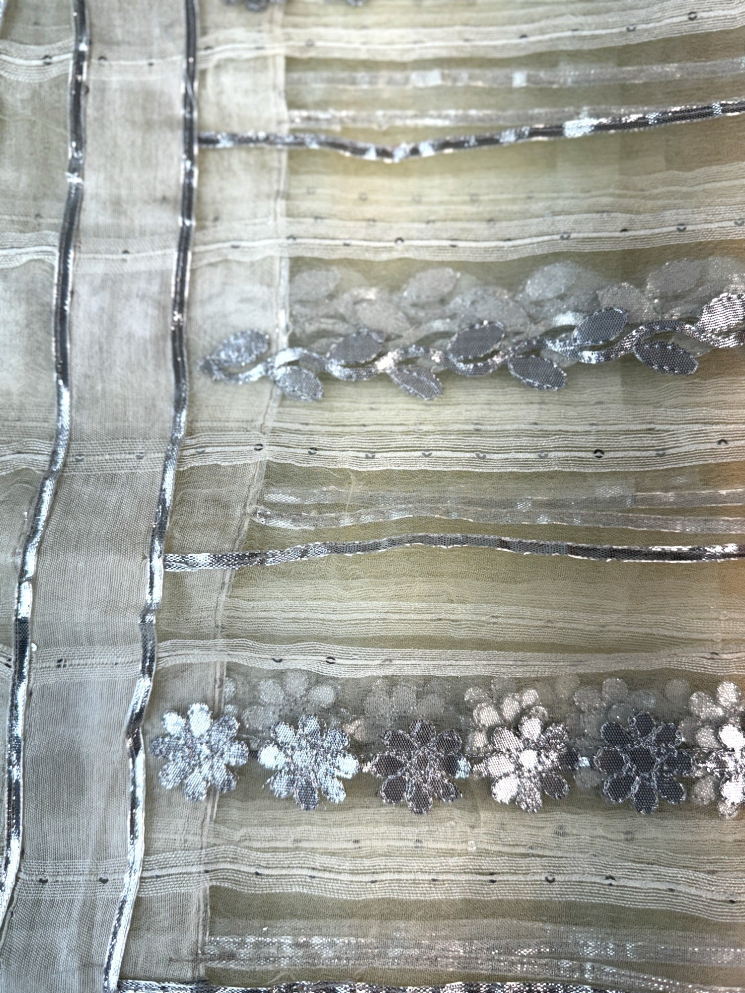 Dupatta with Silver Gota Work