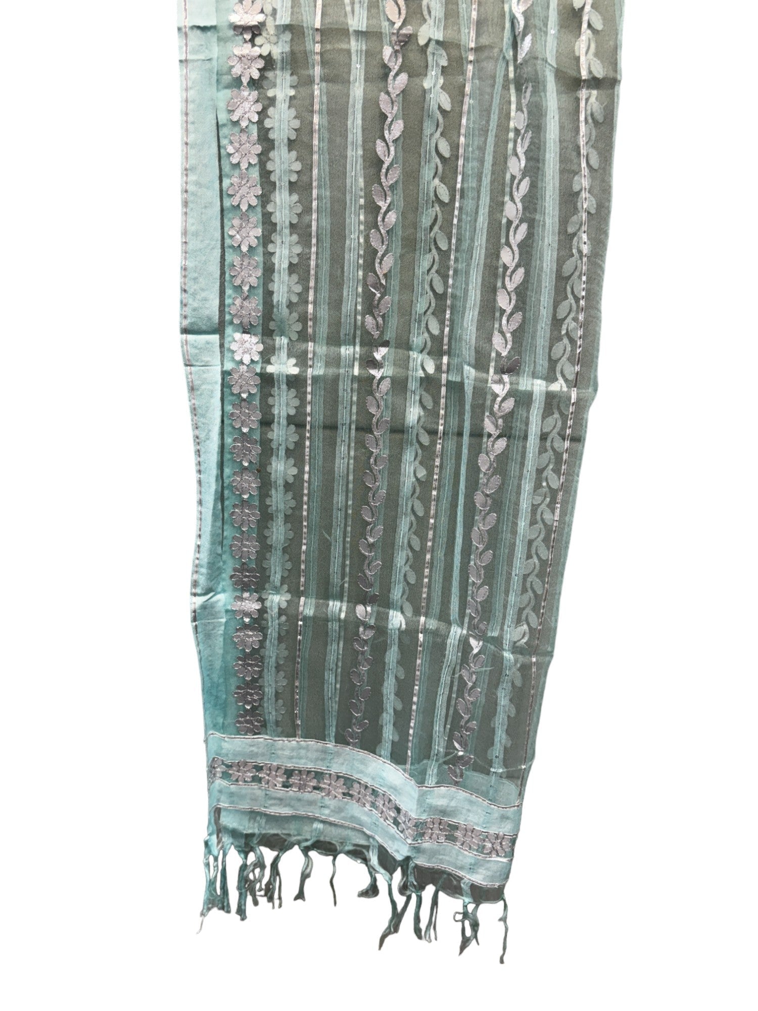 Dupatta with Silver Gota Work
