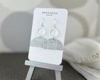 Playful Silver Metallic Wallpaper Earrings with Silver Hoops by Gracie Nicole