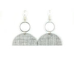 Playful Silver Metallic Wallpaper Earrings with Silver Hoops by Gracie Nicole