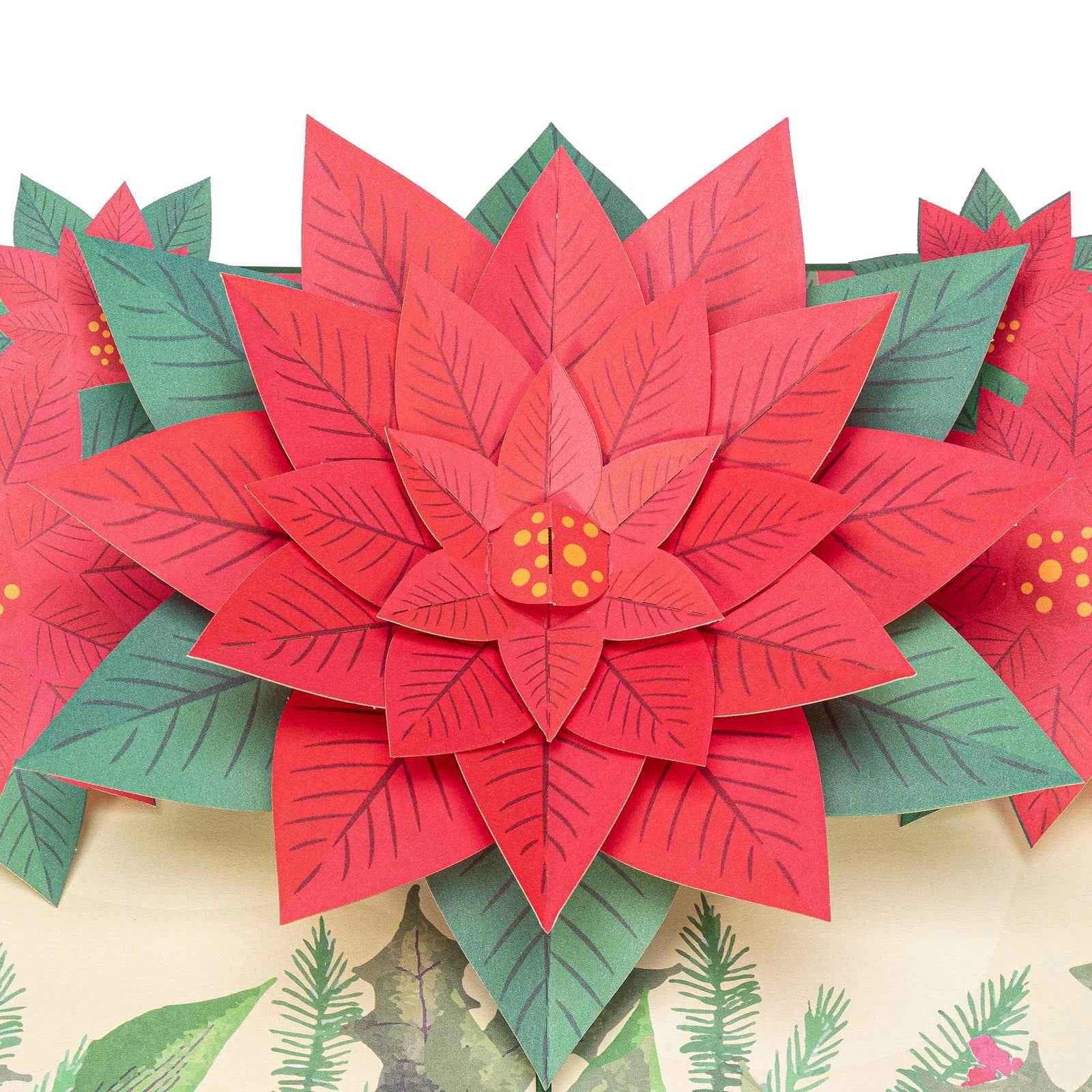 Poinsettia Pop Up Christmas Card by Paper Love
