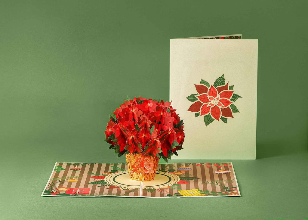 Poinsettias Plant Pop Up Card