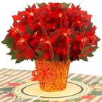 Poinsettias Plant Pop Up Card by Paper Love