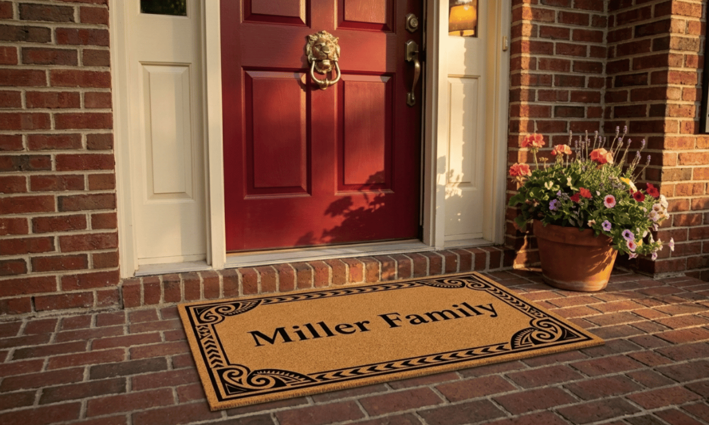 Polynesian Border Personalized Coir Mat