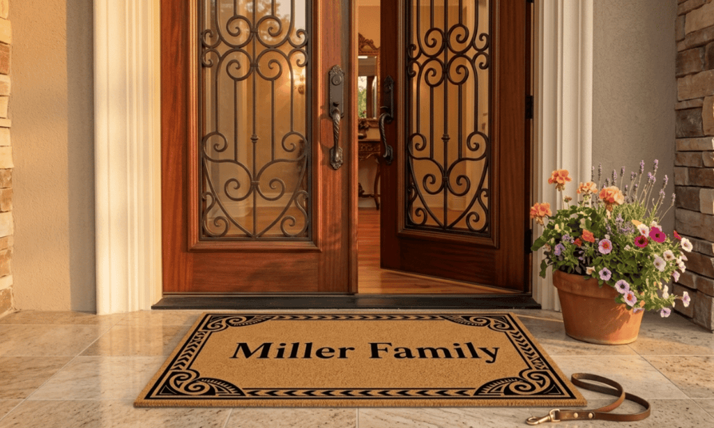 Polynesian Border Personalized Coir Mat