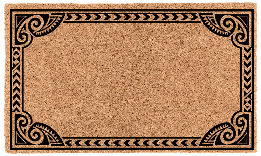 Polynesian Border Personalized Coir Mat