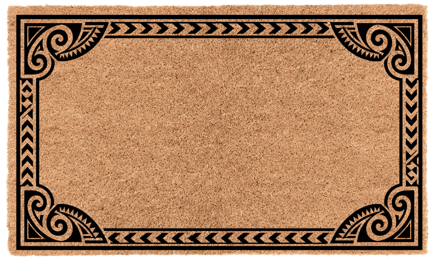 Polynesian Border Personalized Coir Mat