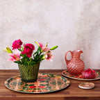 Pomegranate Migration Birchwood Decorative Tray - Round - Large