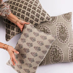 Padma Linen Floral Throw Pillow Cover, Ruby by White Cliff Studio