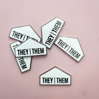 Pronoun + Flag Magnet Pin Badges (Top Pronouns Only)