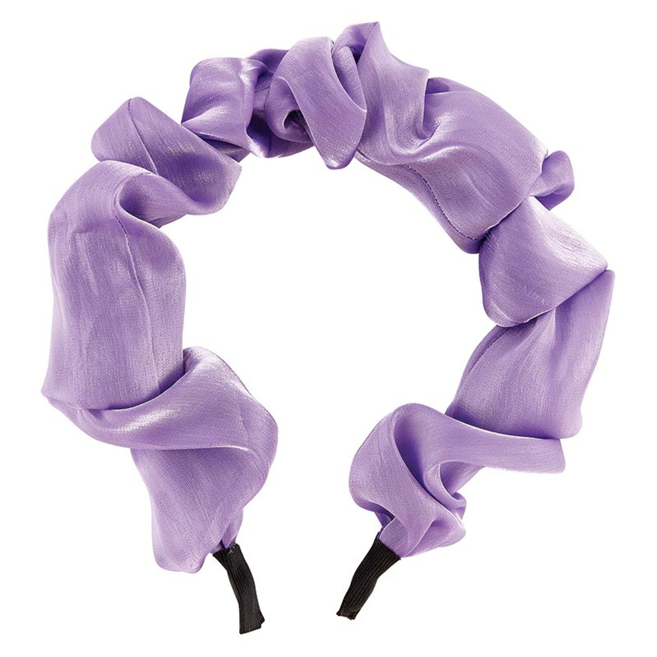 Purple Chiffon Headband | Poly Satin Headpiece Hair Accessory | 6.25''