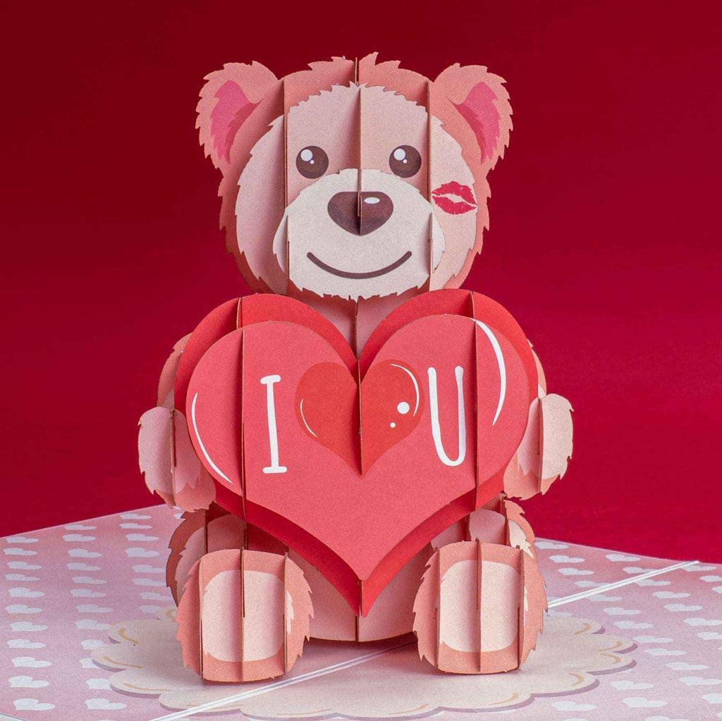 I Love U Bear Pop Up Card - 5" x 7"