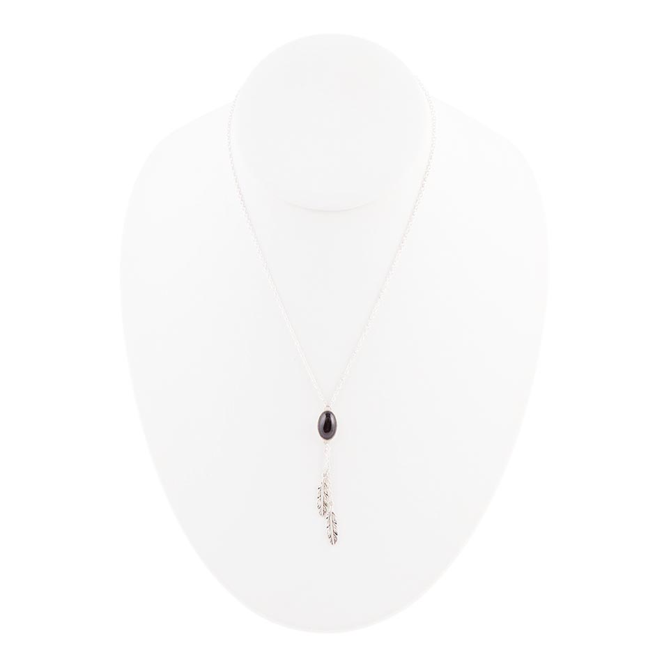 Double Or Nothing Quill Onyx and Sterling Silver Necklace
