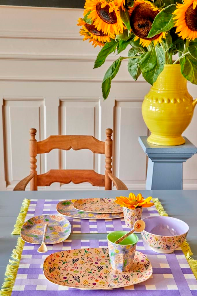 Melamine Rectangular Plate | Wild Flower Print