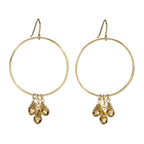 Radiant Crystal Dangle Hoops Earrings in Gold | Cut Glass Gemstones by The Bullish Store