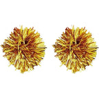 Rainbow Party Earrings | Mylar Pom Pom in Gold by The Bullish Store