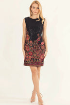 Ravina Black Short Dress with All-Over Sequins Embroidery by Raas