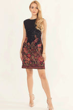 Ravina Black Short Dress with All-Over Sequins Embroidery by Raas