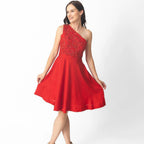 Aerin Raw Silk Red Short Dress by Raas