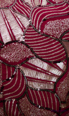 Sascha Red One Shoulder Dress with Sequin Work by Raas
