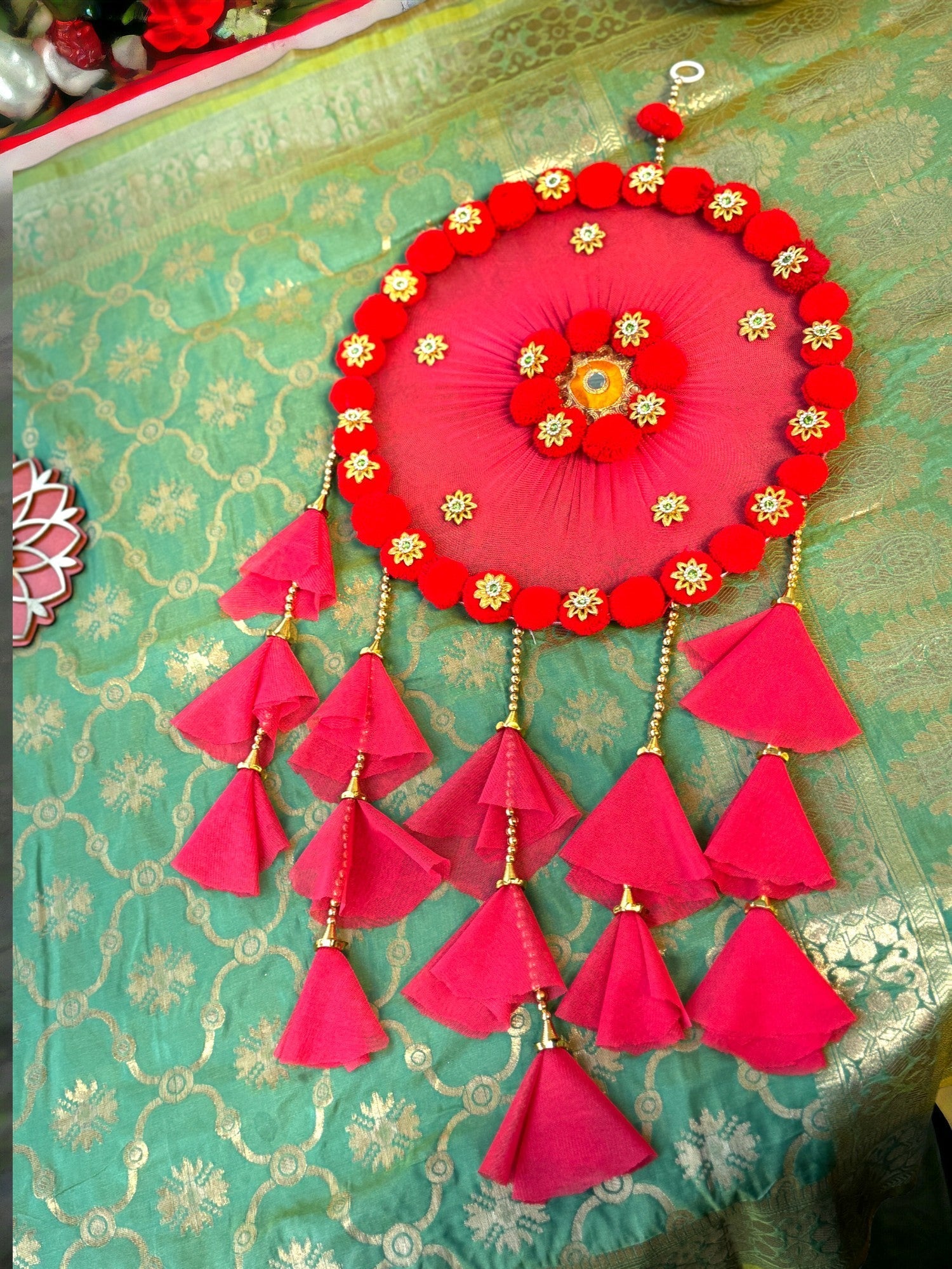 Lari with PomPom Ring & Net Tassels