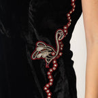 Regina Black Mini Dress with Hand Embroidery by Raas