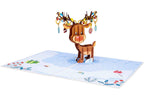 Paper Love Christmas Card - Ornament Reindeer Pop Up Card by Paper Love