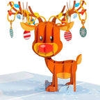 Paper Love Christmas Card - Ornament Reindeer Pop Up Card by Paper Love
