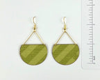Fun Retro-Style Green Semicircle Earrings by Gracie Nicole