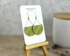 Fun Retro-Style Green Semicircle Earrings by Gracie Nicole