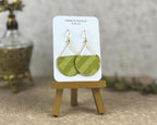 Fun Retro-Style Green Semicircle Earrings by Gracie Nicole