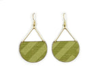 Fun Retro-Style Green Semicircle Earrings by Gracie Nicole