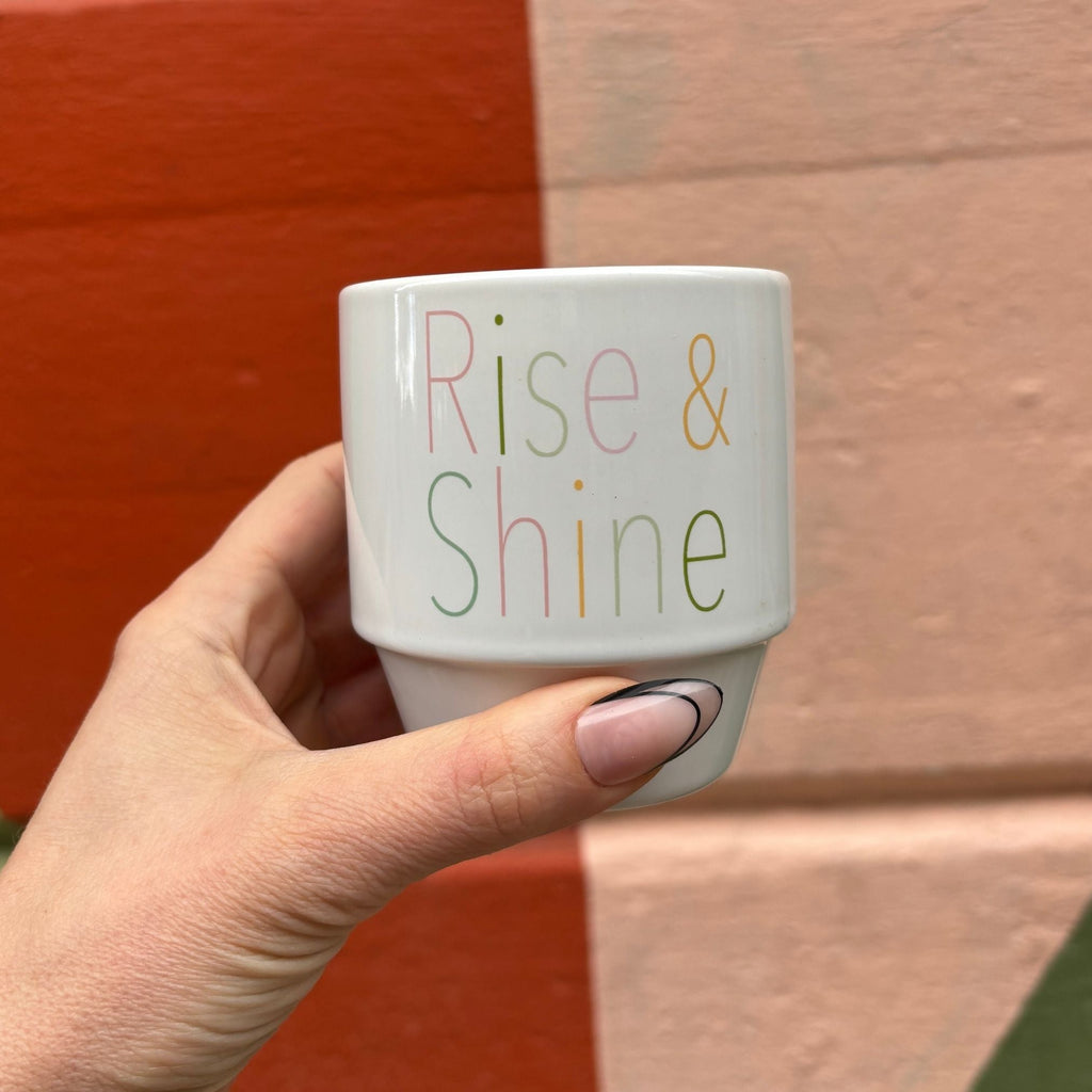 Rise & Shine Ceramic Mug with Bamboo Base