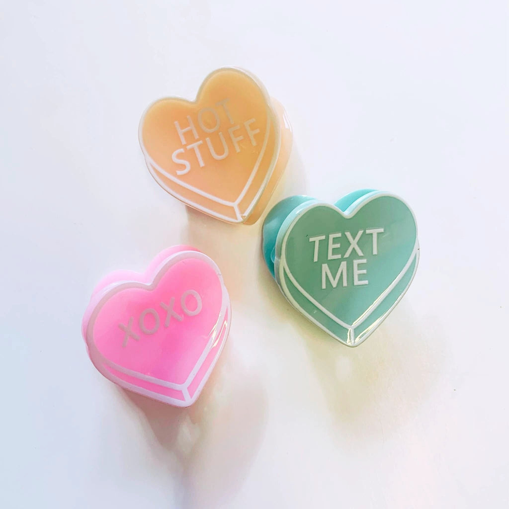 Romantic Set of 3 Mini Heart Claws in Heart Shaped Gift Box by The Bullish Store