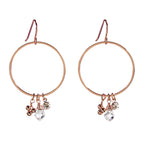 Rose Gold Dangle Hoops Earrings | Gemstones Jewelry by The Bullish Store
