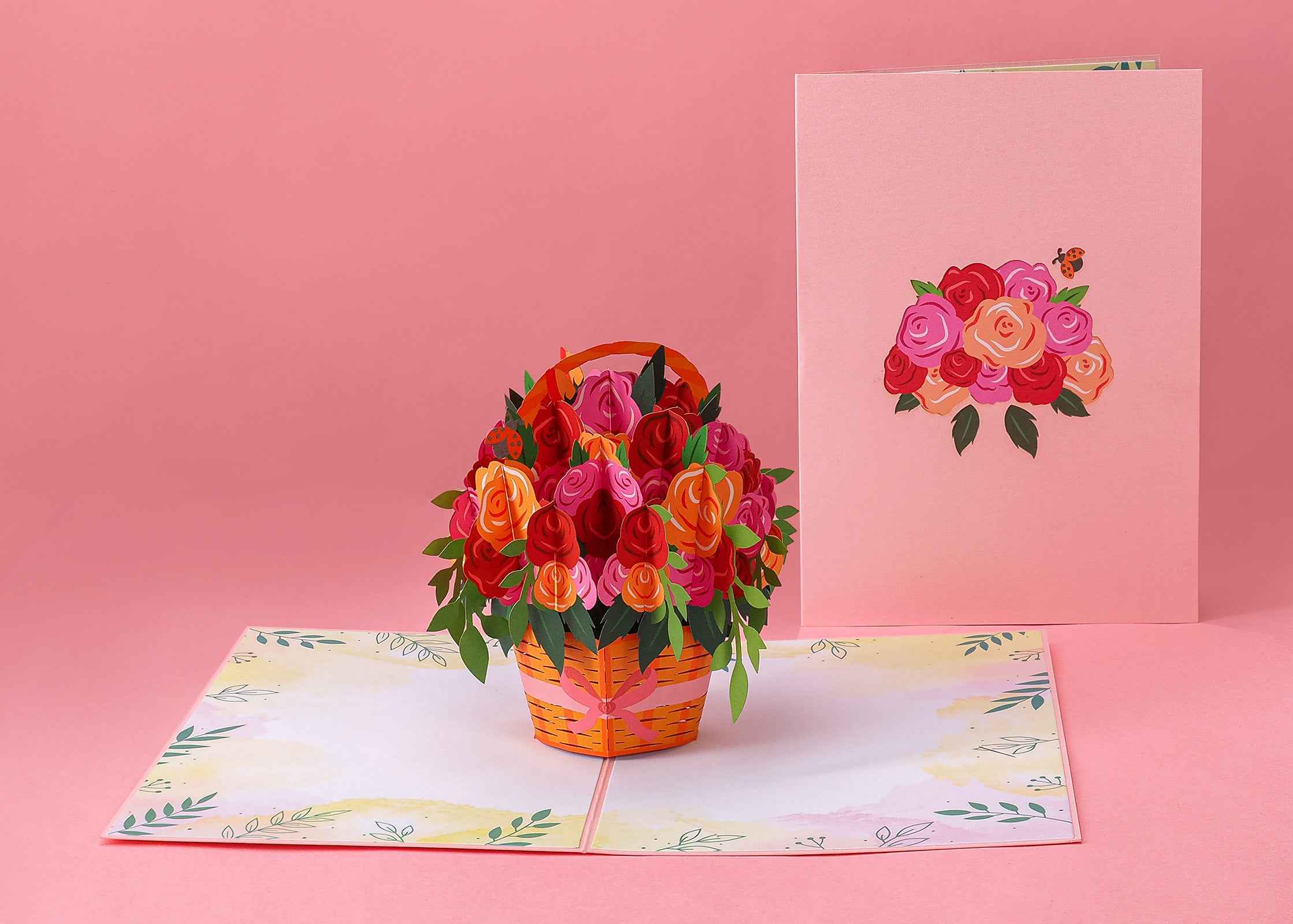 Roses Basket Pop Up Card