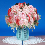 Pink Roses Pop Up Card by Paper Love
