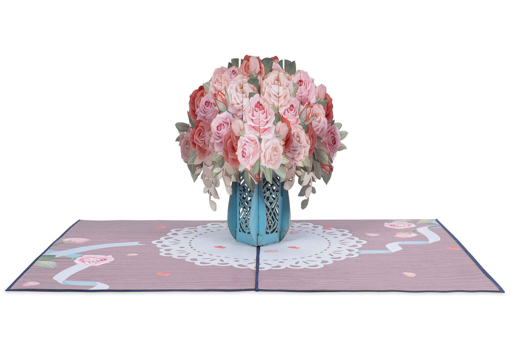 Pink Roses Pop Up Card