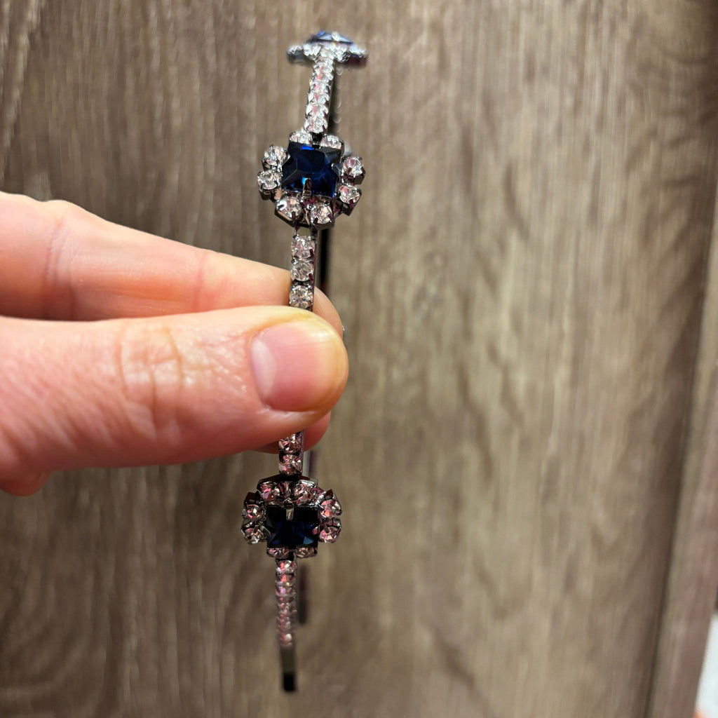 Royal Sapphire Tiara Crown in Blue and Silver | Royalty Crown Party or Bridal Hair Accessory